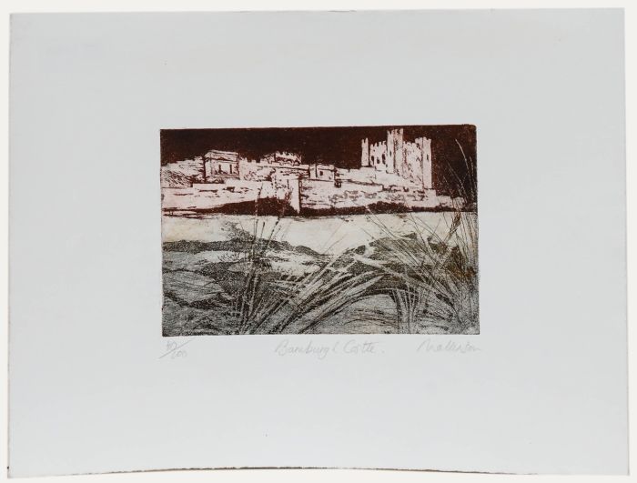 Pat Mallinson (1930-2008) - 20th Century Etching, Bamburgh Castle