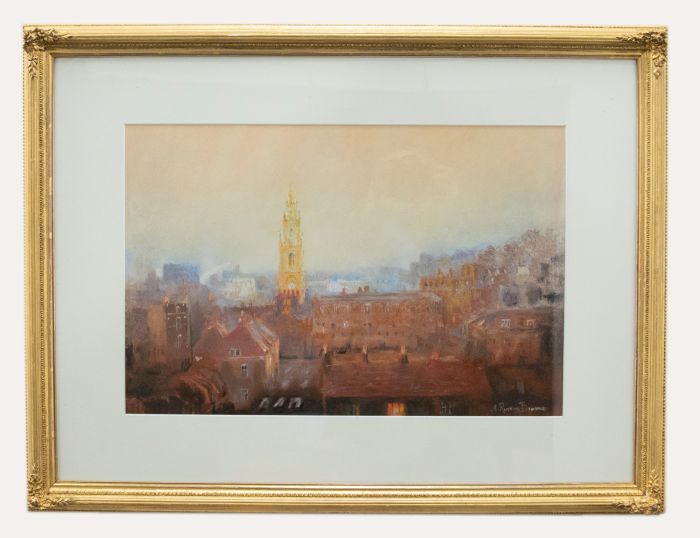  A. Ruskin-Browne - Framed 20th Century Pastel, Morning Light, Bristol