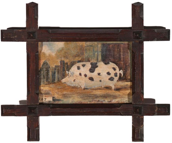 R. A. Jones  - Early 20th Century Oil, Spotted Pig