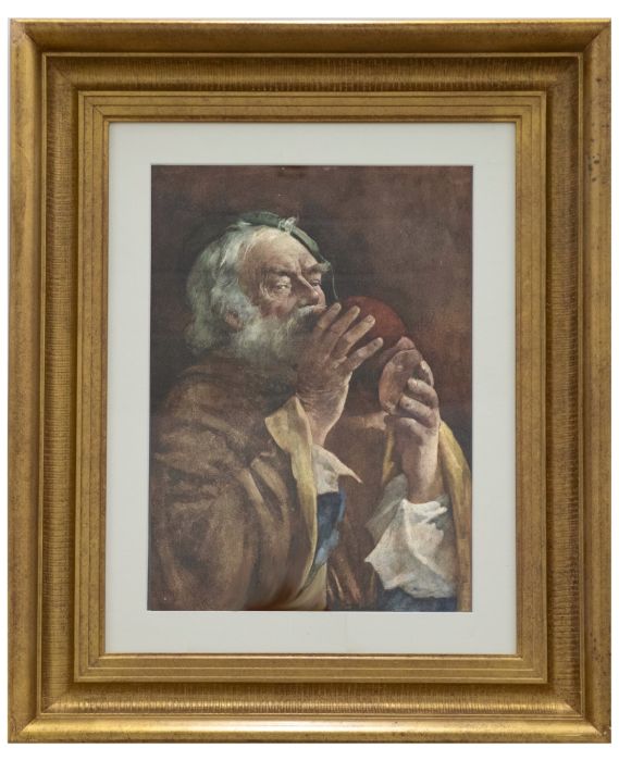 G. Rushton - Framed 19th Century Watercolour, Flagon Drinker
