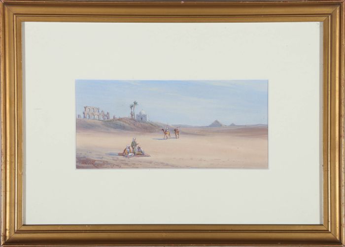 Jamrack - 20th Century Gouache, Desert Scene