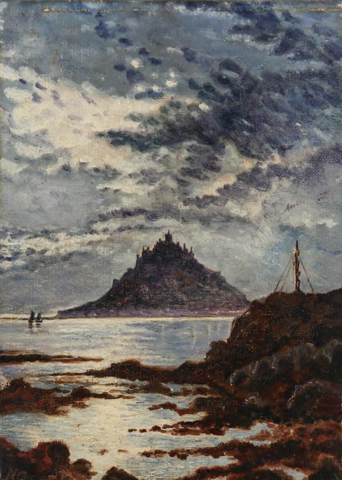 Nellie Cooper - Newlyn School 1917 Oil, St Michael's Mount