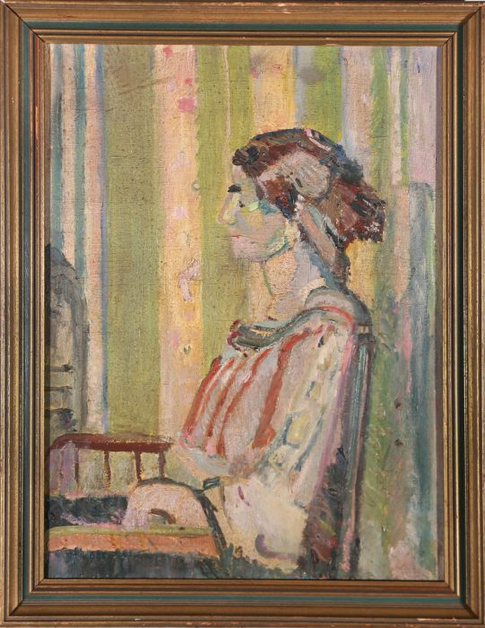 After Harold Gilman (1876-1919) - Framed Oil, Portrait of Mrs Robert Bevan