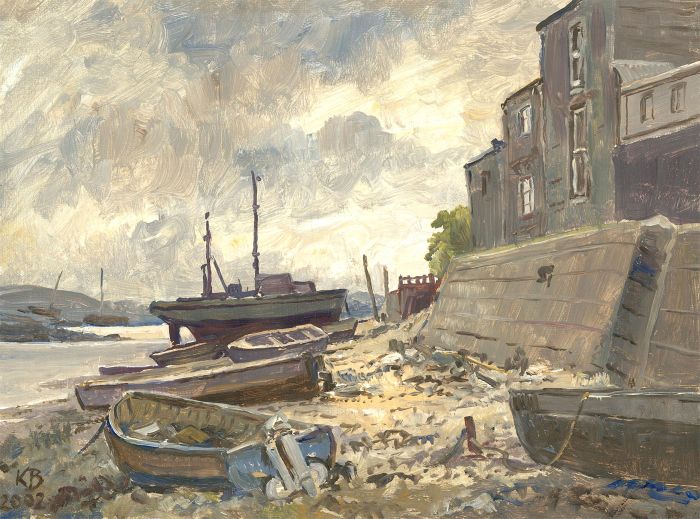 Keith Burtonshaw - Contemporary Oil, Grey Day at Wells-next-the-Sea