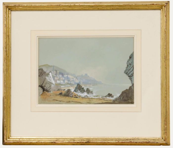 Frederick Clarke (fl.1834-1870) -19thC Watercolour, Ventnor From The West Sands