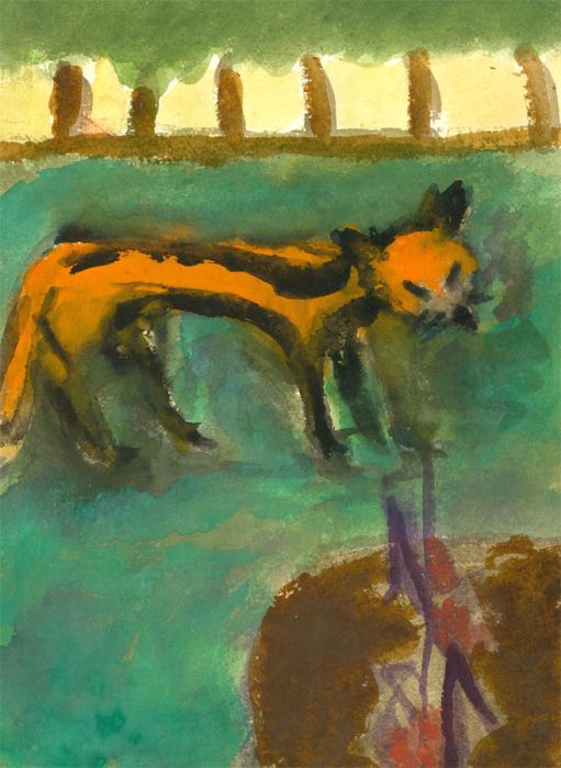 Michael Davies (b.1947) - Contemporary Watercolour, Fox in the Light