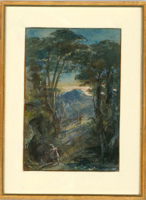 Charlotte Vawser (fl.1837-1875) - Framed Watercolour, Figures on a Woodland Path