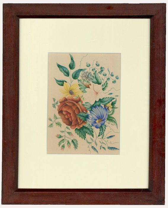 Late 19th Century Watercolour - Roses and Cornflowers