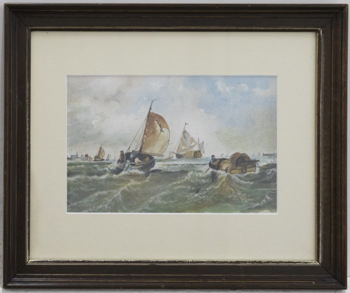 Early 20th Century Watercolour - Catching the Waves
