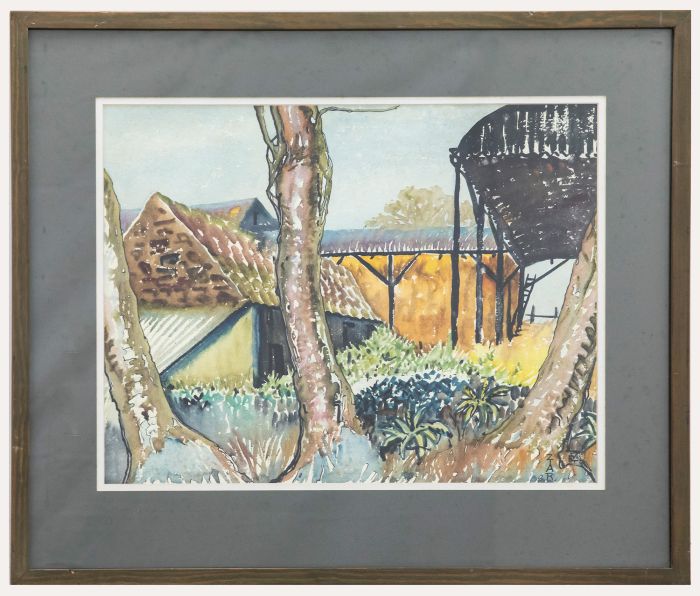 Elizabeth Rosemary Ziar (1919-2003) - Framed Watercolour, The Dutch Barn