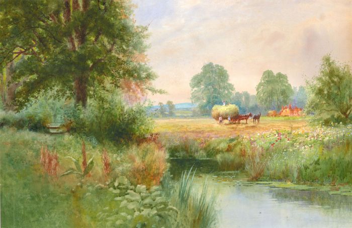 Early 20th Century Watercolour - The Last of the Hay