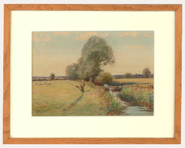 Henry William Moss (1859-1944) - Framed Watercolour, On the Footpath