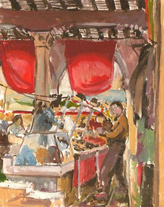 Contemporary Oil - Venice Rialto Market