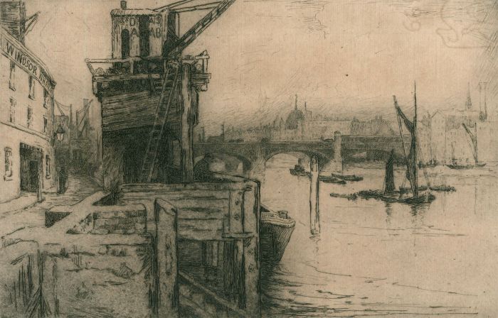 G. Keeling - Early 20th Century Etching, Windsor Wharf