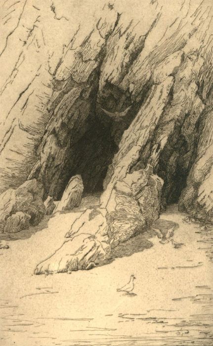 Gertrude Keeling - Early 20th Century Etching, Mouth of the Cave