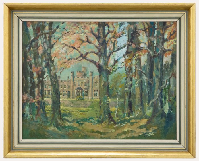 20th Century Oil - Scottish Castle from the Woods