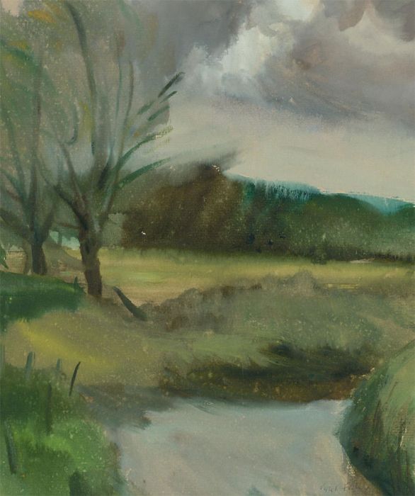 20th Century Watercolour - View of the River