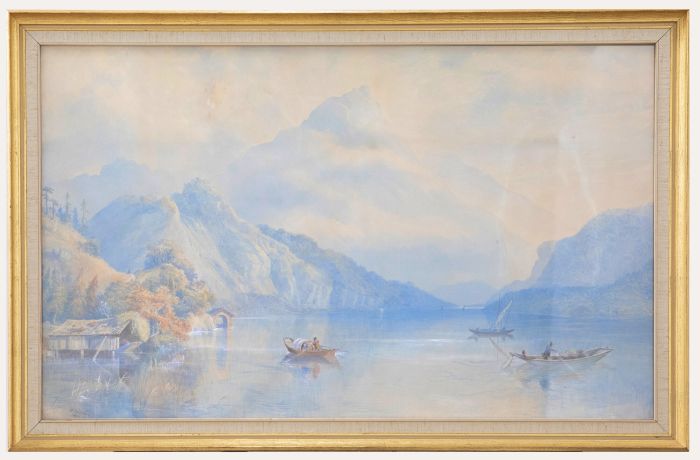 R. Bowmas - Framed Late 19th Century Watercolour, Fishing in the Foothills