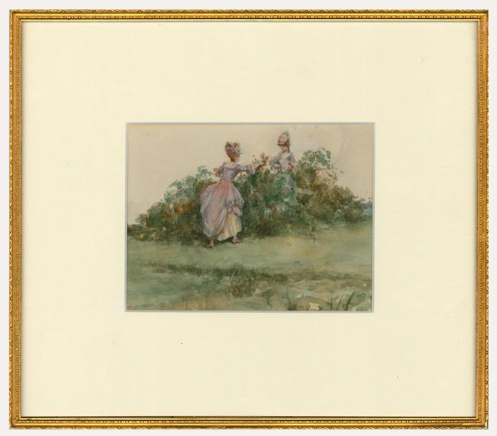 A. Brantingham-Simpson RI (fl.1904-1931) - Framed Watercolour, Picking Berries