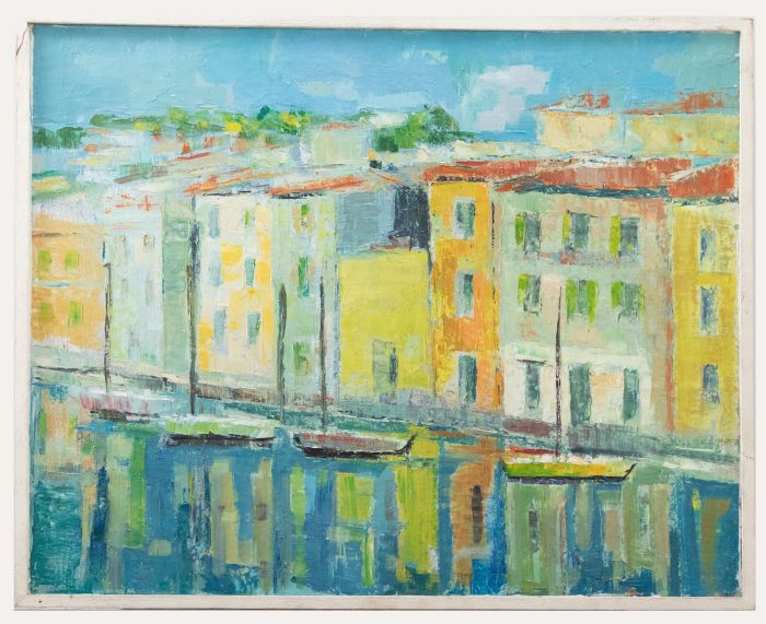 Mid 20th Century Oil - Old Harbour Honfleur