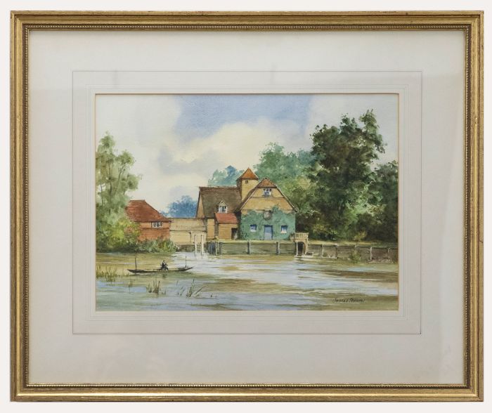 James Shearer - Framed Watercolour, The Mill Pool at Mapledurham