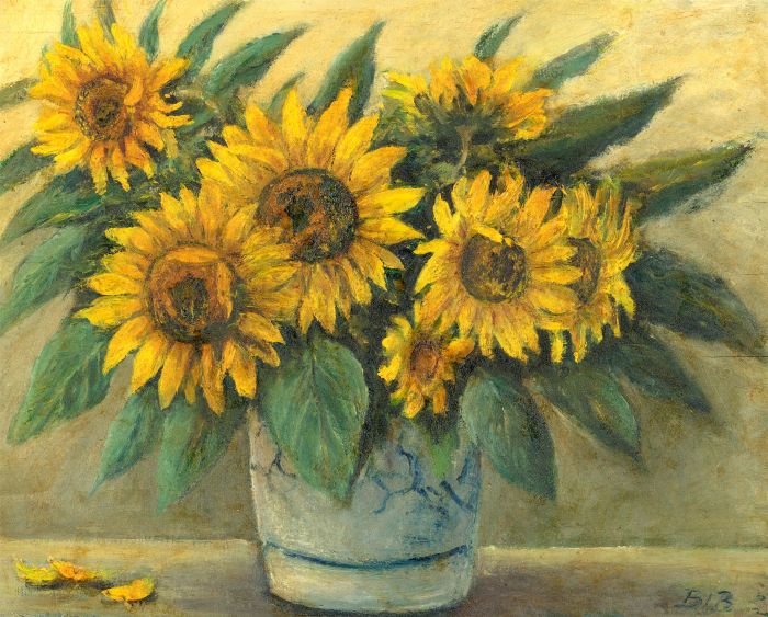 20th Century Oil - Study of Sunflowers