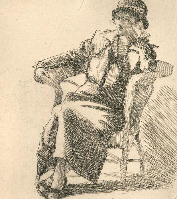 Herbert Cutner (1881-1969) - Early 20th Century Etching, Portrait of a Lady
