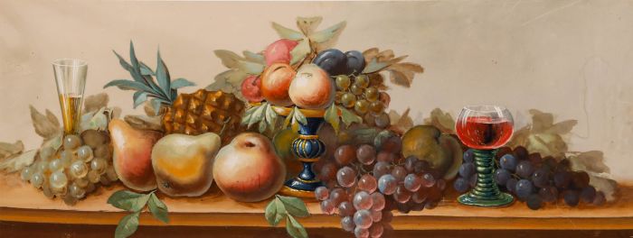 P. Reinert - 20th Century Gouache, The Fruit Display