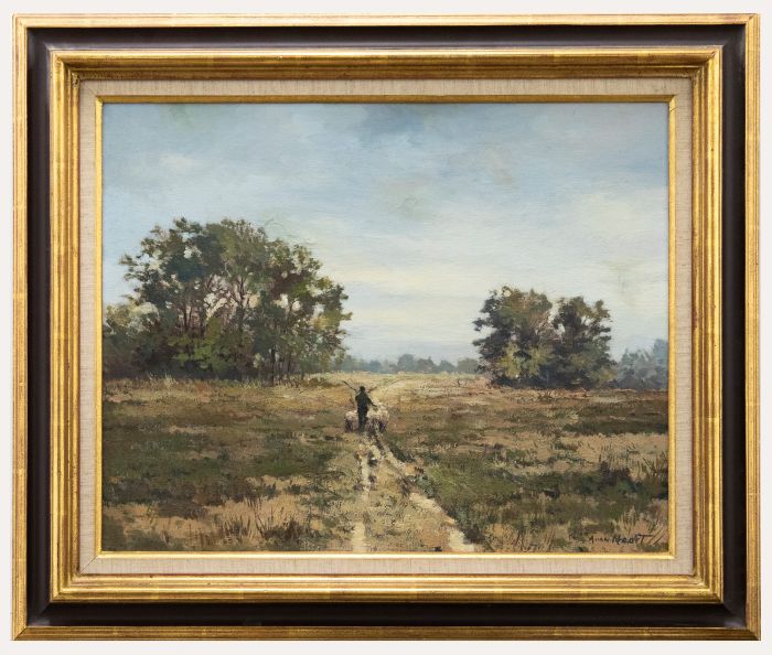 Alexander Van Noort (b.1953) - Signed 20th Century Oil, Shepherd & His Sheep