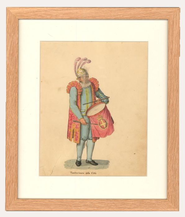 Italian School 19th Century Watercolour - The City Drummer