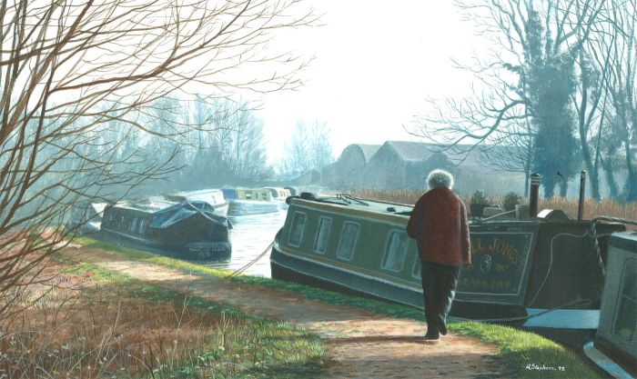A. Stephens - 1992 Gouache, Afternoon Sun, Thrupp