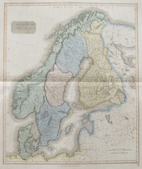 John Thomson (1777-1840) - 1830 Map Engraving, Scandinavia