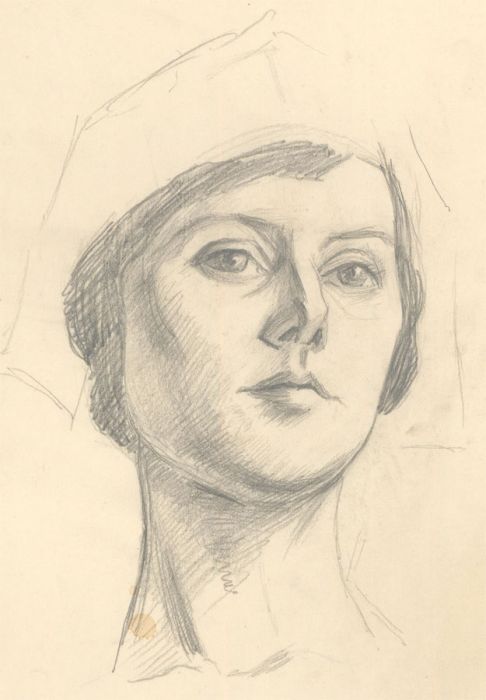Ernest Proctor (1886-1935) - Graphite Drawing, Sketch of A Lady