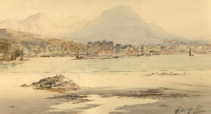 Thomas Swift Hutton (1865-1935) - 20th Century Watercolour, Castle & Port