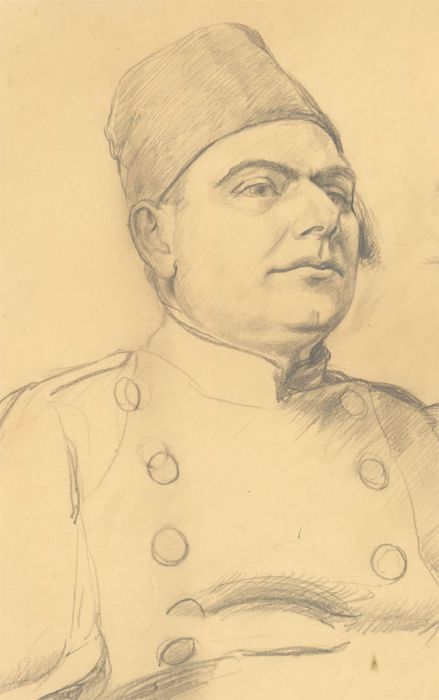 Ernest Proctor (1886-1935) - Graphite Drawing, Sketch of a Man in Uniform