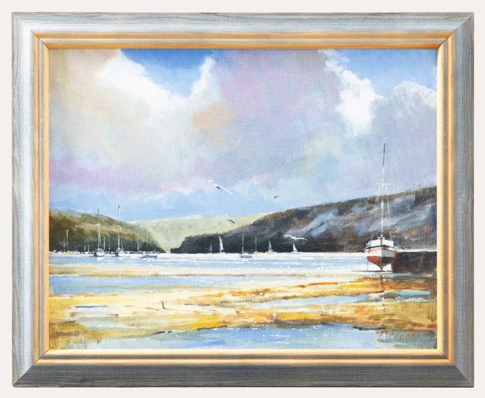 Zlatan Pilipovic (b.1958) - Framed Contemporary Oil, Estuary at Low Tide