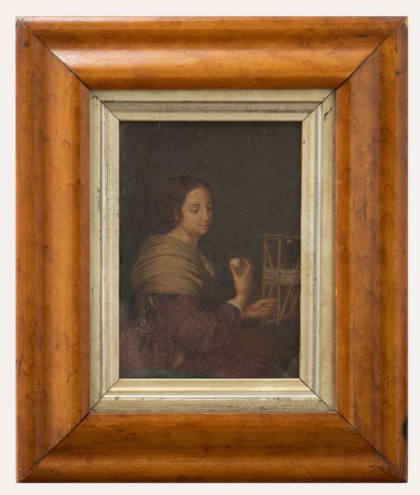 Fine 19th Century Watercolour - Lady at the Loom
