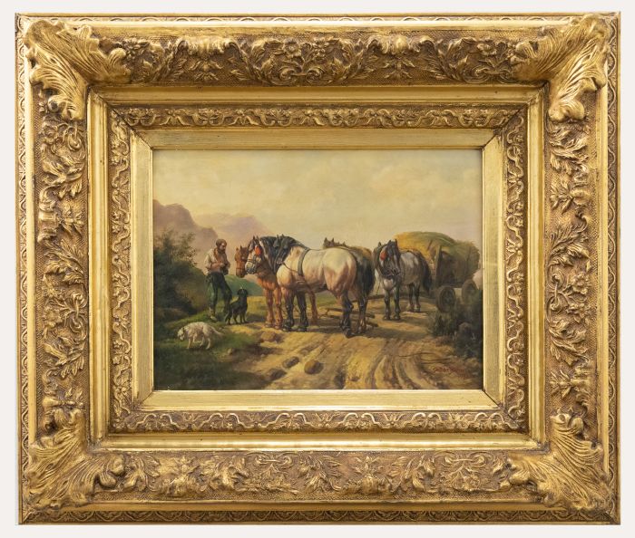 Gustave Holte - 1971 Oil, End of the Harvest Day