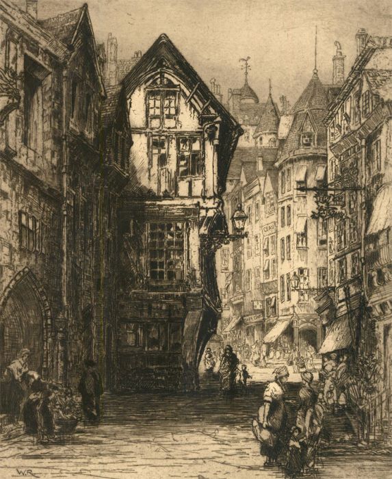 William Renison (1866-1940) - Early 20th Century Etching, City of Rouen