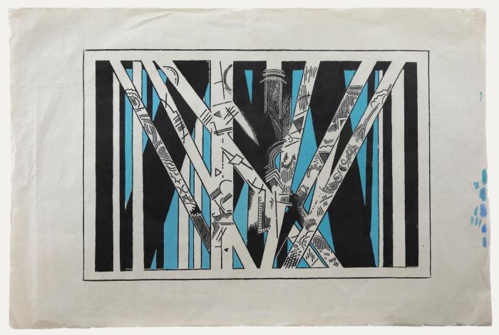 Trevor Frankland (1931-2011) - 20th Century Linoprint, Blue Lines