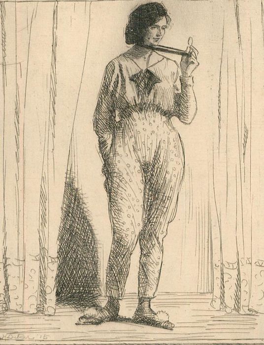 Herbert Cutner (1881-1969) - Early 20th Century Etching, Slapstick Performer