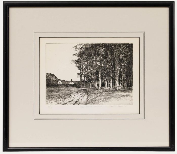 Martin Caulkin (b.1945) - Framed 20th Century Etching, Woodland Farm