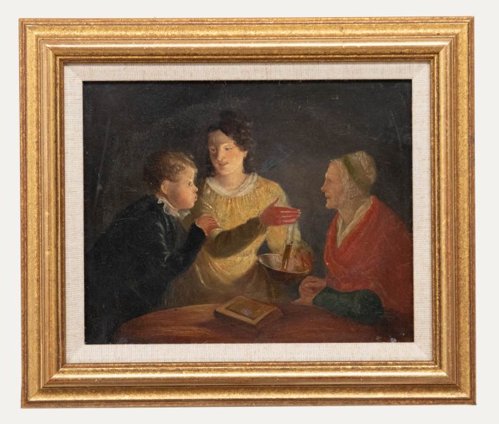After Rolinda Sharples (1793-1838) - Fine 19th Century Oil, Blowing the Candle