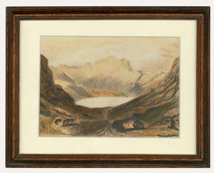 Framed 19th Century Pastel - View of the Tarn