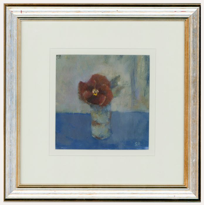 G.R - Framed Contemporary Oil, Flower in a Vase