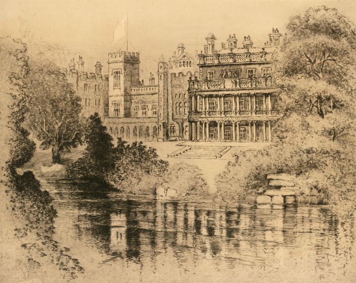 Frank Freeman  - Early 20th Century Etching, Knowsley Hall