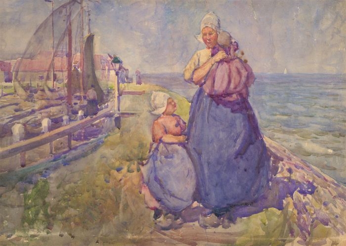 Early 20th Century Watercolour - On the Docks
