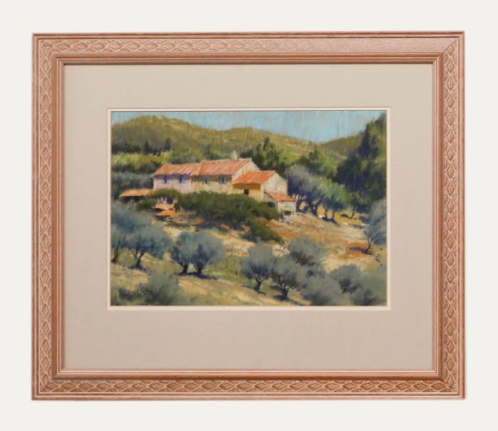Harry Riley RI - Framed Mid 20th Century Pastel, A Farm near Bandol