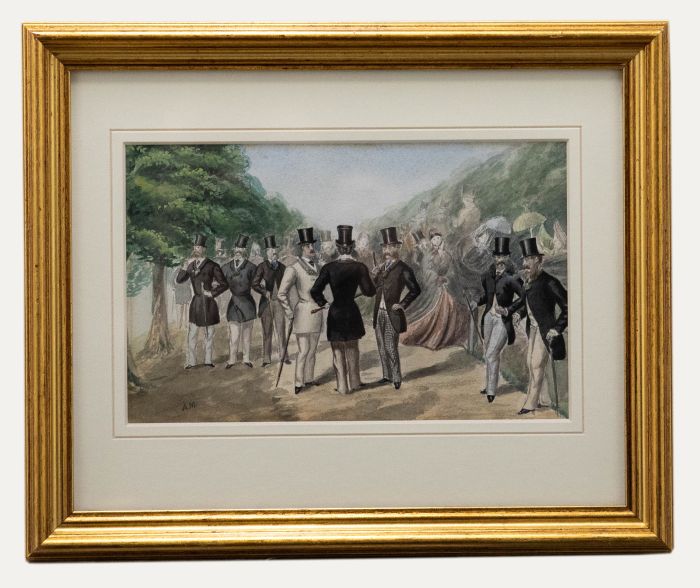 A. M.  - Late 19th Century Watercolour, The Gentlemen's Meet