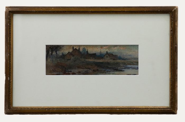 J. May - Framed Early 20th Century Watercolour, River Landscape at Dusk
